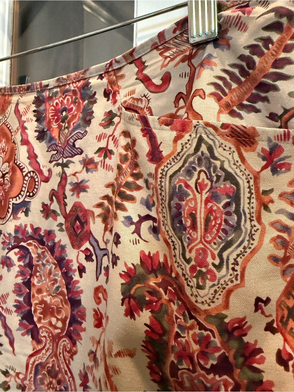 Sundance Paisley Silk Skirt - Picture 4 of 7